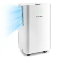 Costway 1750 Sq. Ft 32 Pints Dehumidifier w/ Auto Defrost & 24H Timer Drain Hose - White - Front_Zoom