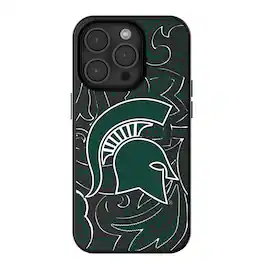 Keyscaper - NCAA - Michigan State Spartans Paisley iPhone Magnetic Bump Case - 13 - Black