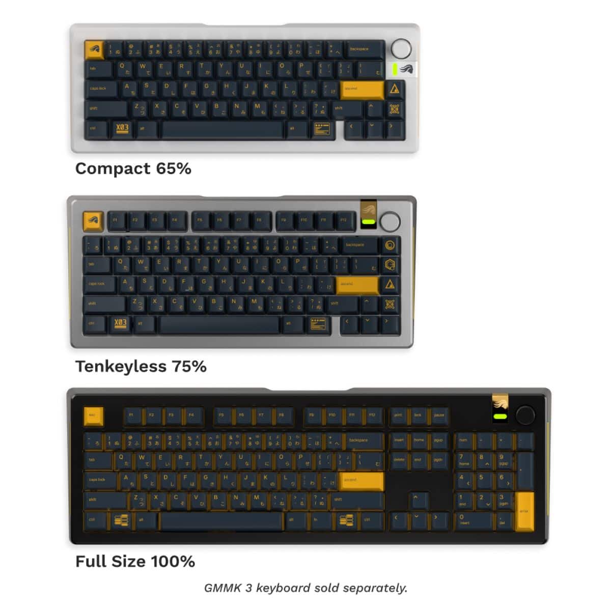 A 3.5 A 8.25 D a s a W E a . 7 Y A U & C o 4 P - - A S S D L a 0 H J a L - - 2 x C V B M - - Compact 65% * 1N . T - m e a . - . n a O W E U H T Y & e D 5 P . - A 5 D L I G a H J d L 5 - 2 x C K . M X3 Tenkeyless 75% t t d. IS 1 1 1. - 1 T - -s - . 4 a 8 S & - - 0 W E a F C S - 0 . F - - 3 9 .. L A 1 5 E D L F a G H J . L . 4 5 . - Z 3 x 3 C V D M a 2 3 - - < 1 a Full Size 100% GMMK 3 keyboard sold separately.