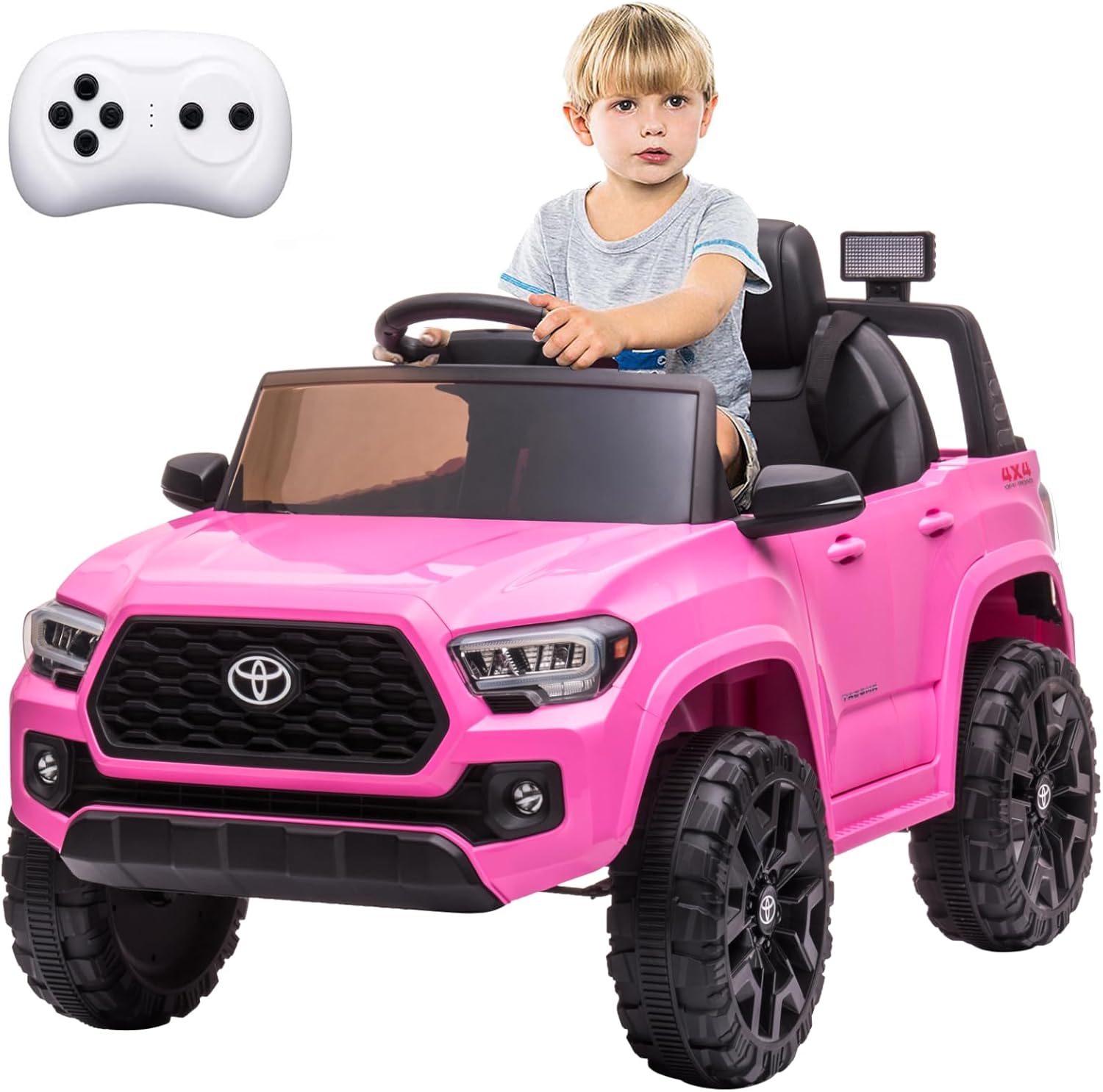 GARVEE - 12V Licensed Toyota Tacoma Electric Car with Remote Control, Spring Suspension, Safety Belt, 2-Speed Ride-On Vehicle - Pink price history on PriceWatchPro
