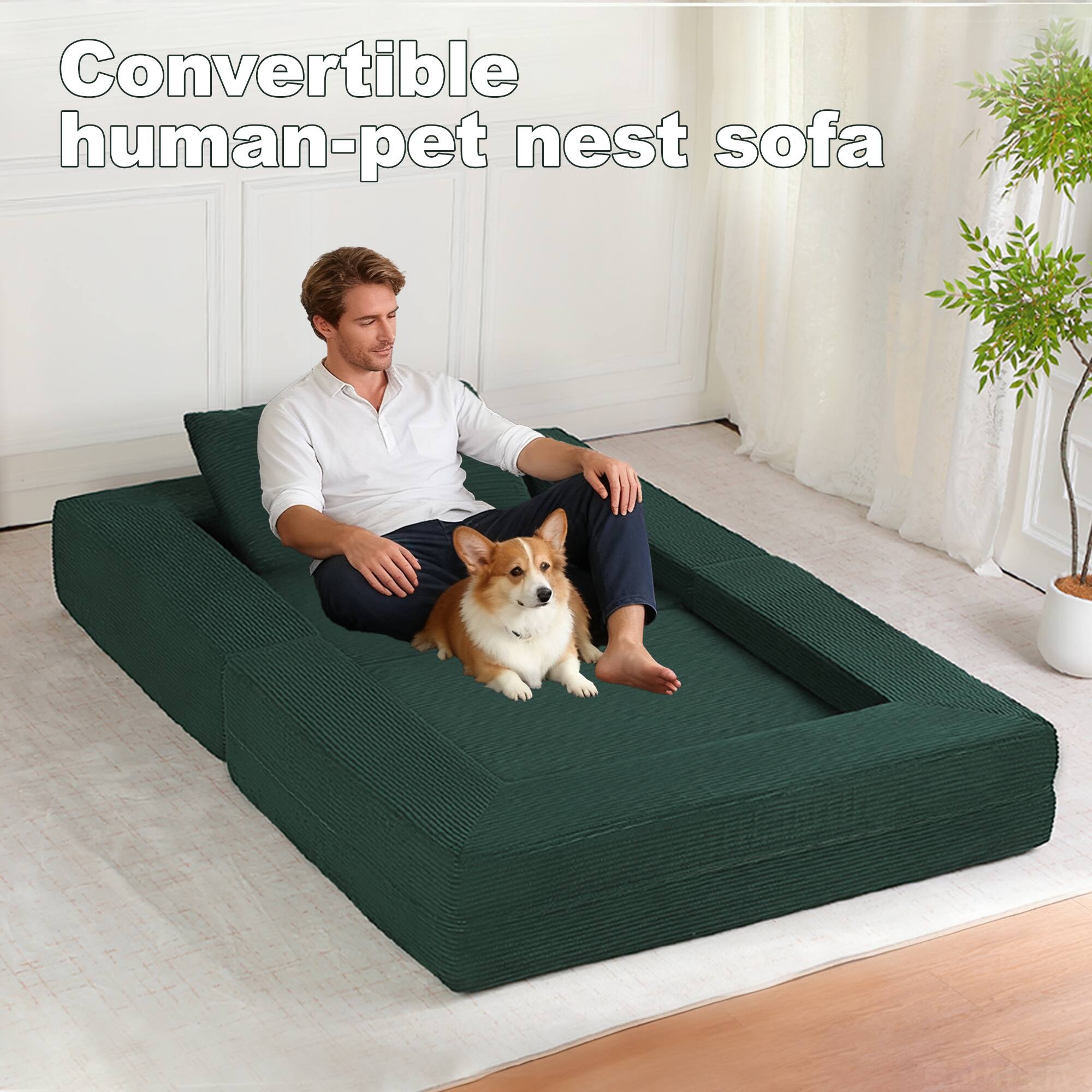 Convertible human-pet nest sofa