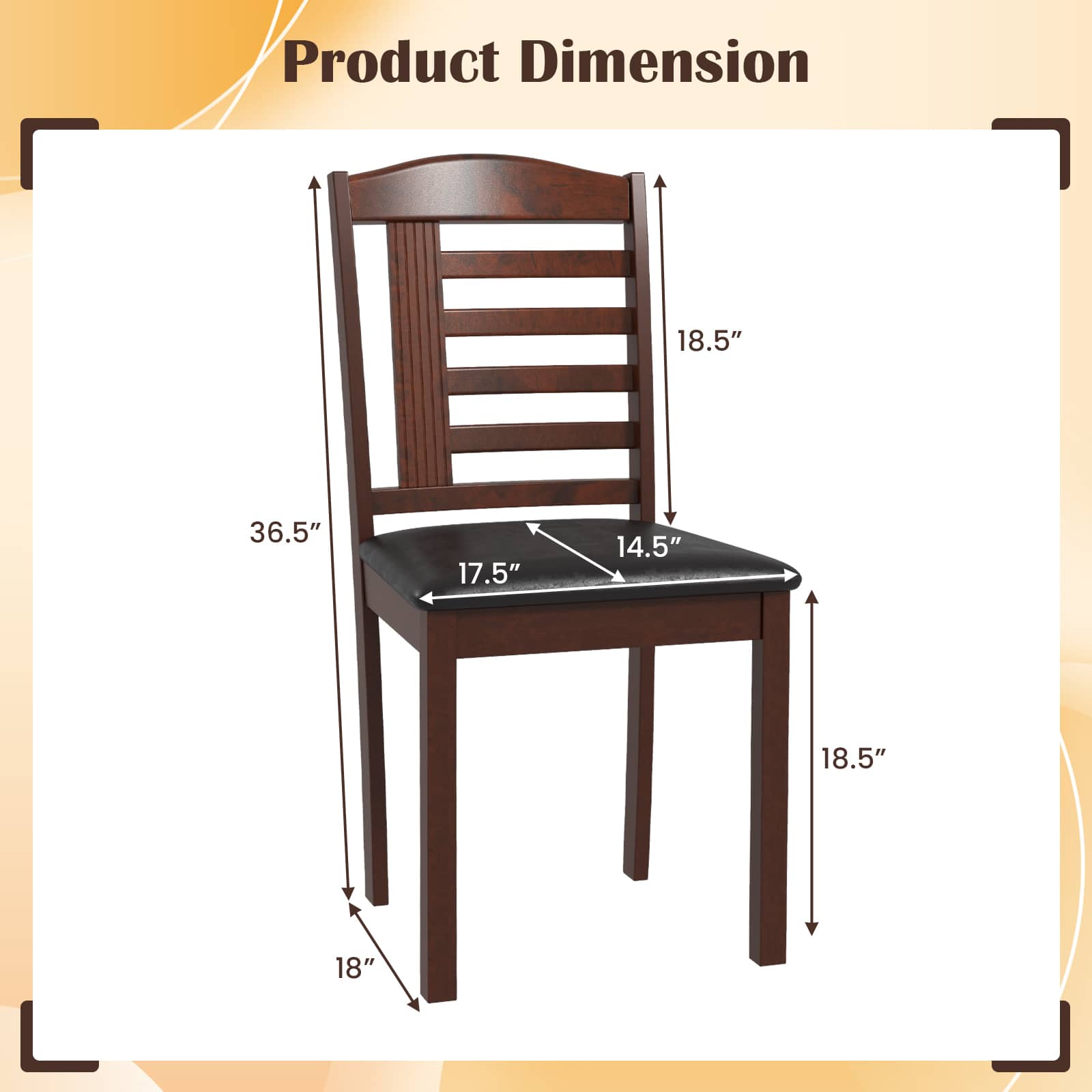 Product Dimension: 18.5" x 36.5" x 17.5" x 14.5" x 18.5" x 18".
