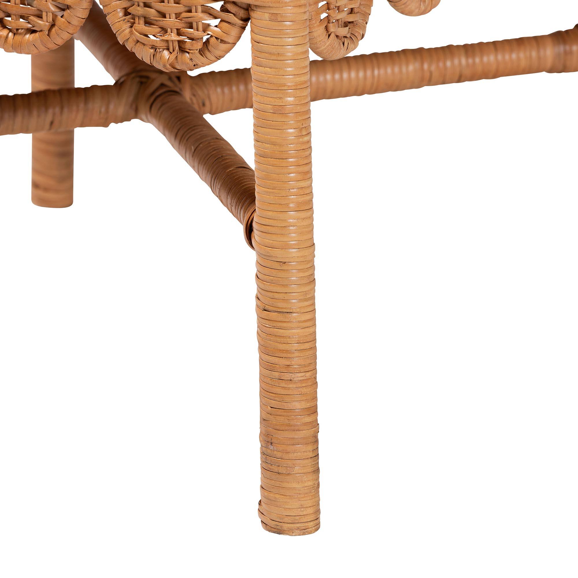 Alt View 1. bali & pari - Abia Natural Rattan 2-Piece Dining Chair Set - Handwoven Wicker Accent Side Chair with Bow and Ribbon Design - Light Honey.