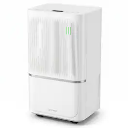 Costway - 32 Pint Dehumidifier, 2500 Sq.Ft Quiet Dehumidifier with Drain Hose, 3 Modes - White