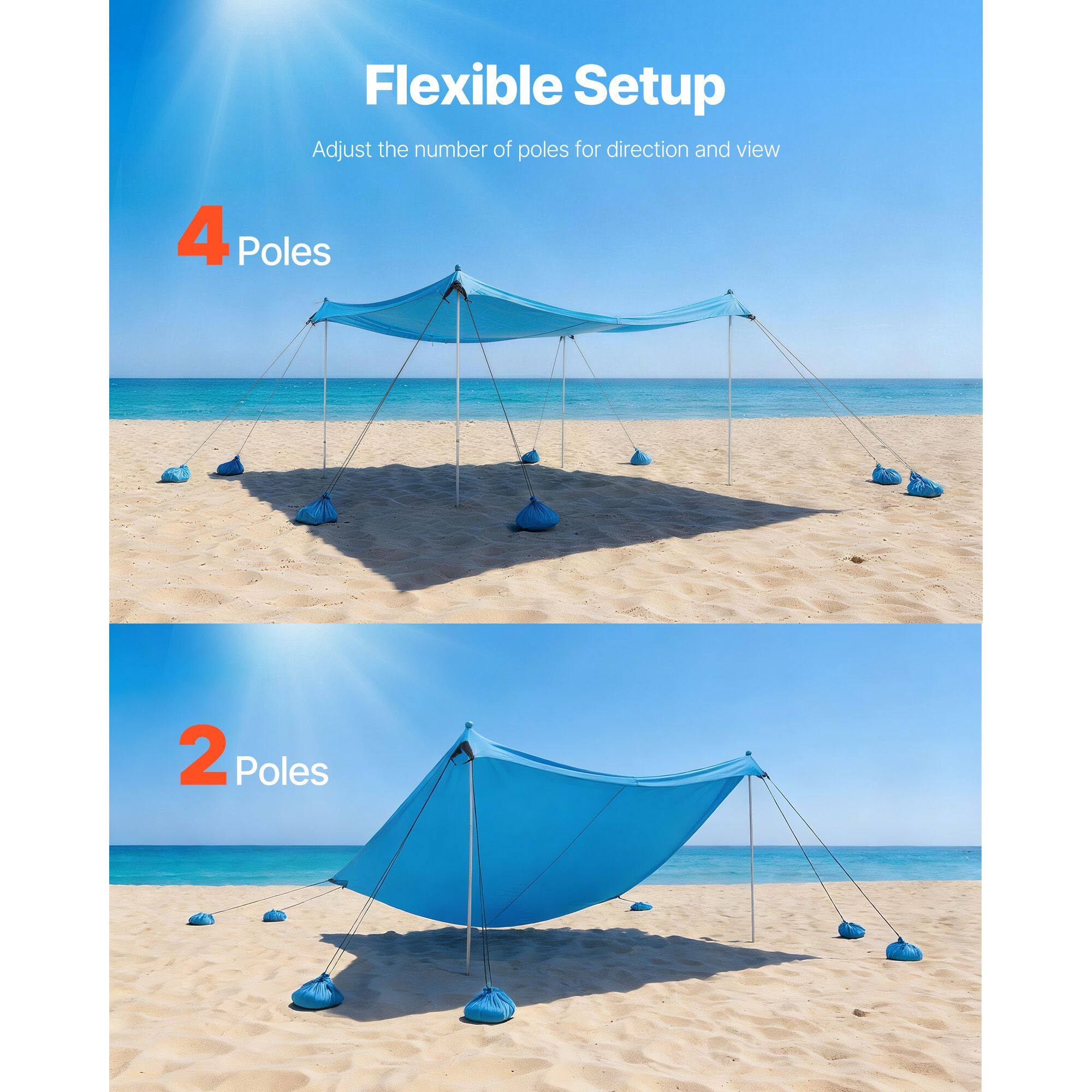 Flexible Setup  
Adjust the number of poles for direction and view  

4 Poles  
2 Poles