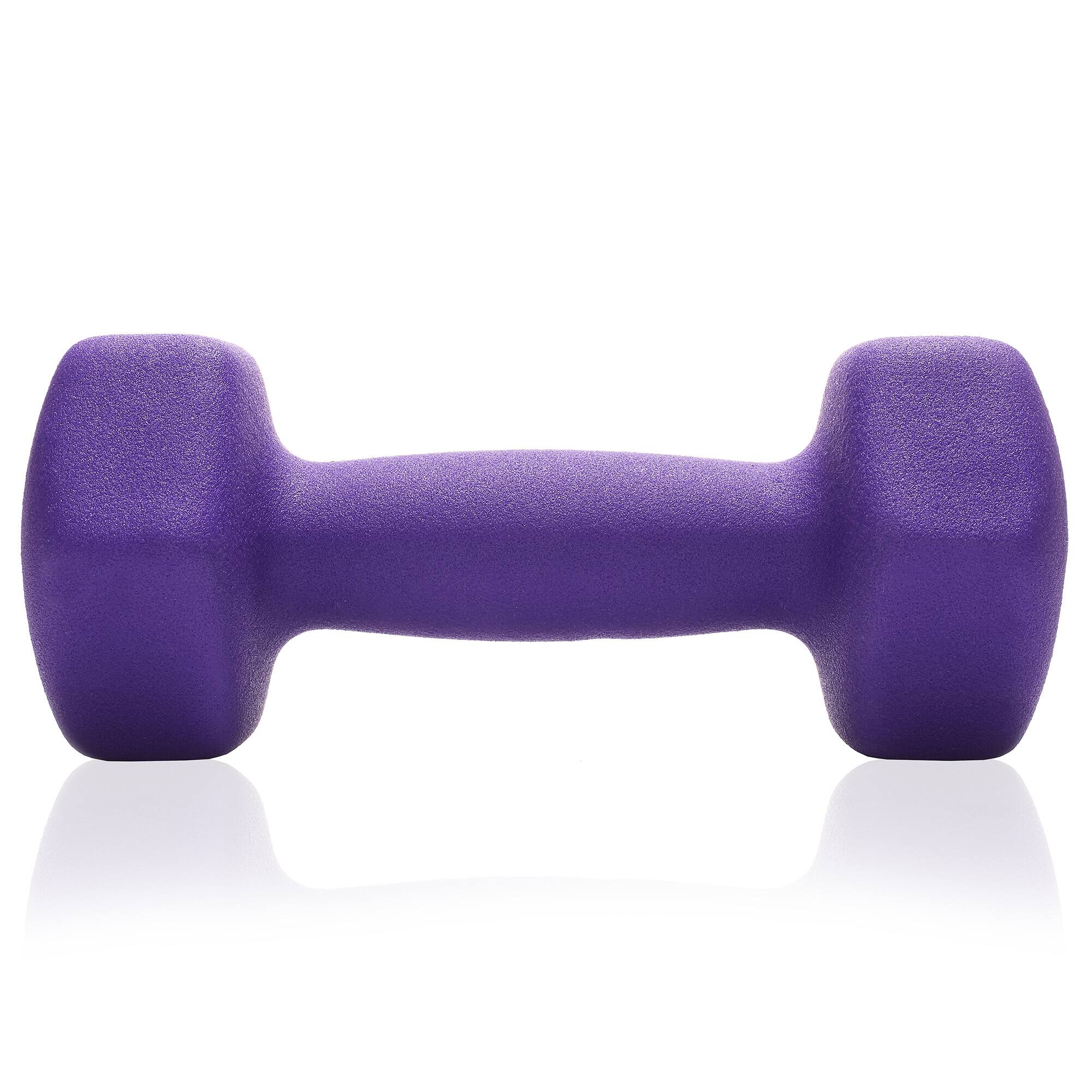 Alt View 1. Philosophy Gym - Neoprene Dumbbell Hexagon Hand Weights - Set of 2 - Strength Training - Purple.