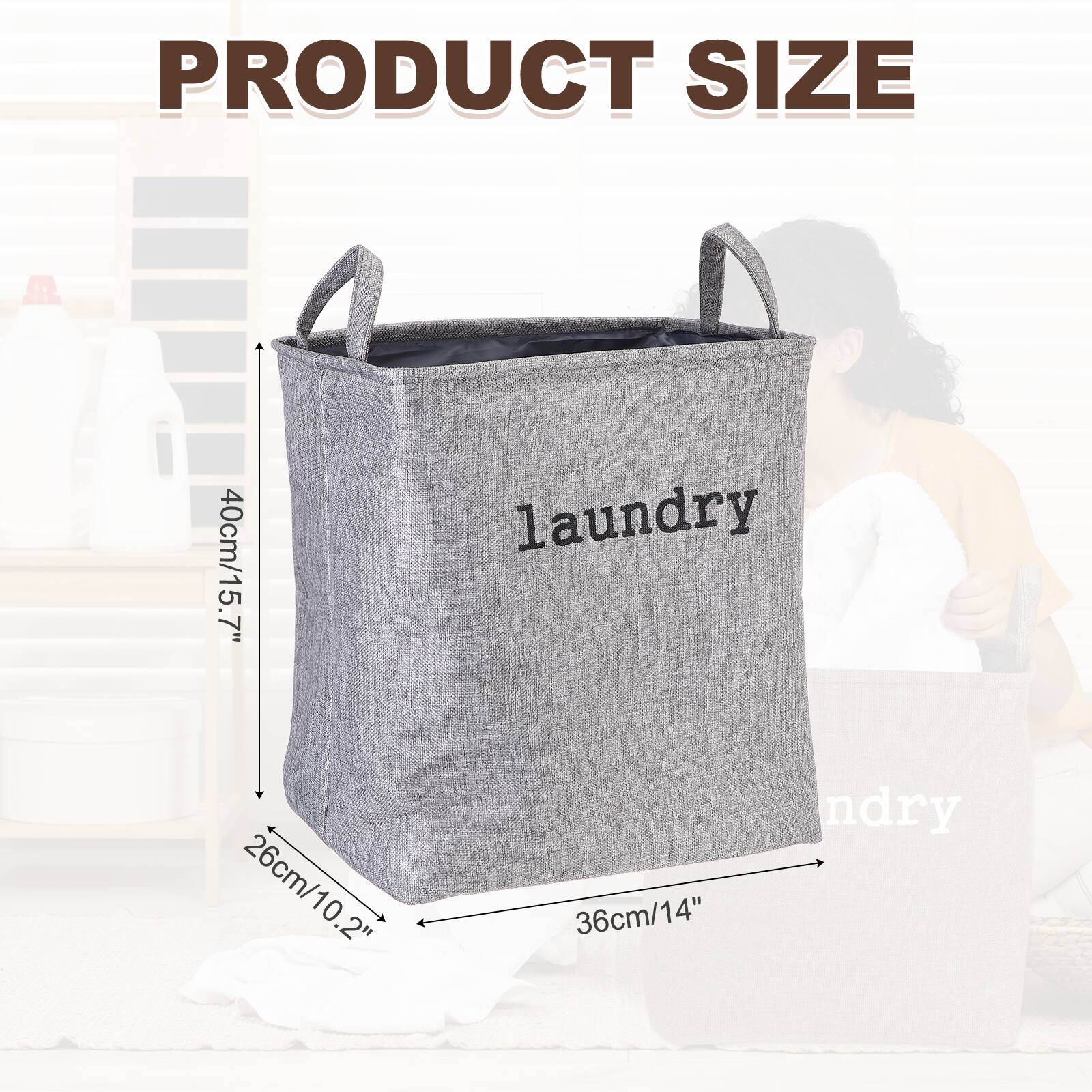 PRODUCT SIZE  
40cm/15.7"  
laundry 26cm/10.2"  
36cm/14"