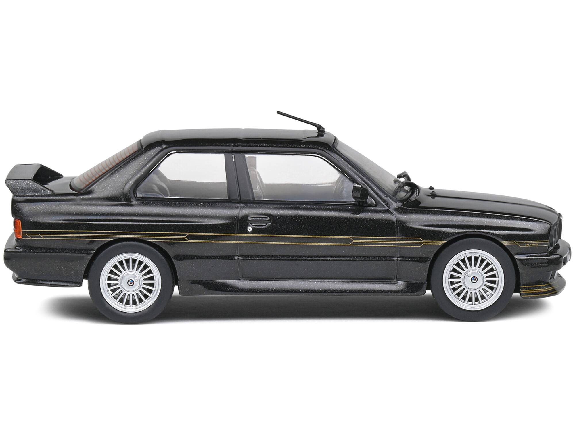 Angle. Solido - 1989 BMW E30 M3 Alpina B6 3.5S Diamond Black Metallic 1/43 Diecast Model Car by Solido - Black Metallic.