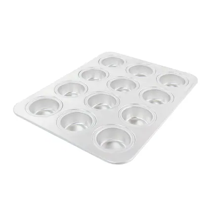 Front. Martha Stewart - Martha Stewart Aluminum 12-Cup Muffin Pan - Silver.