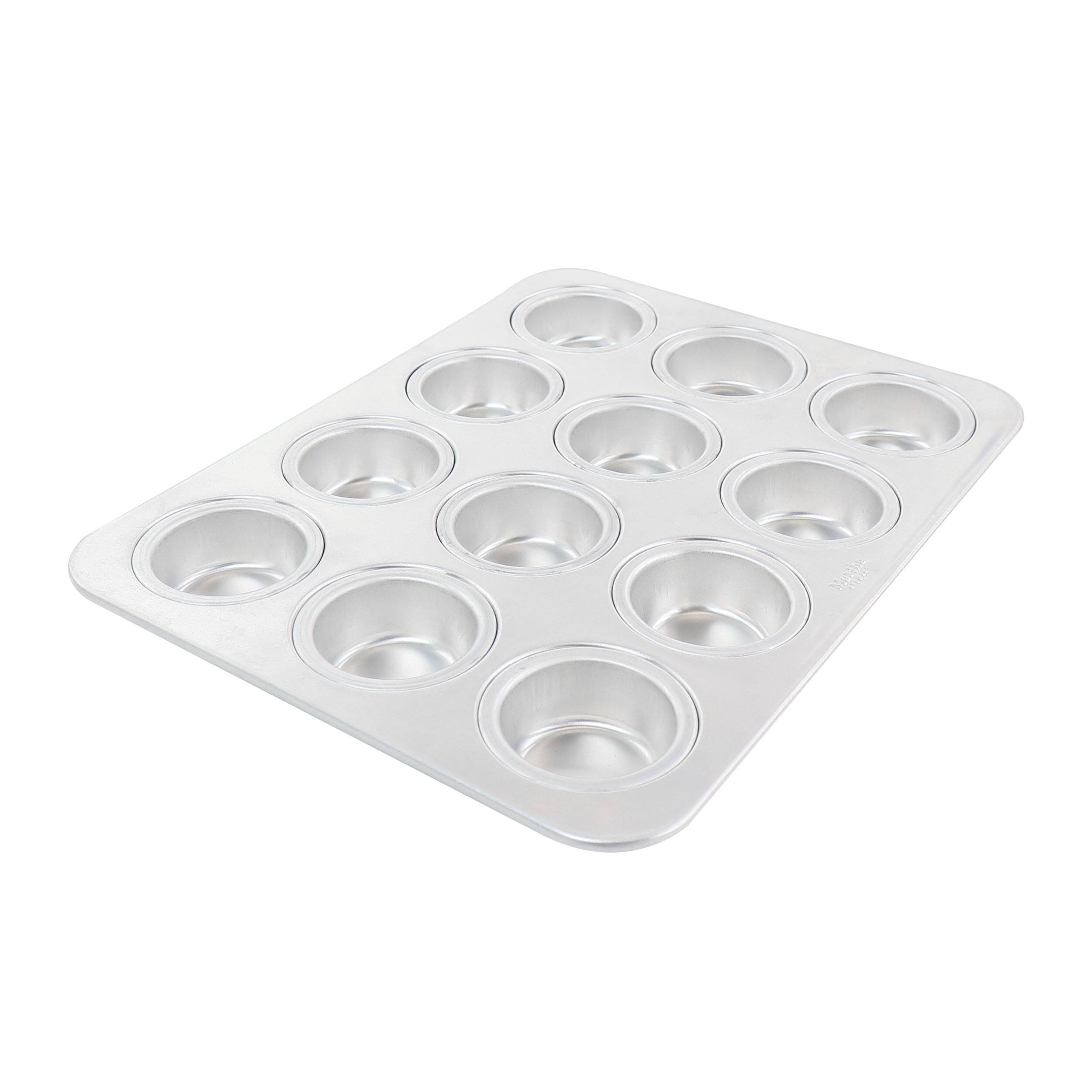 Front. Martha Stewart - Martha Stewart Aluminum 12-Cup Muffin Pan - Silver.