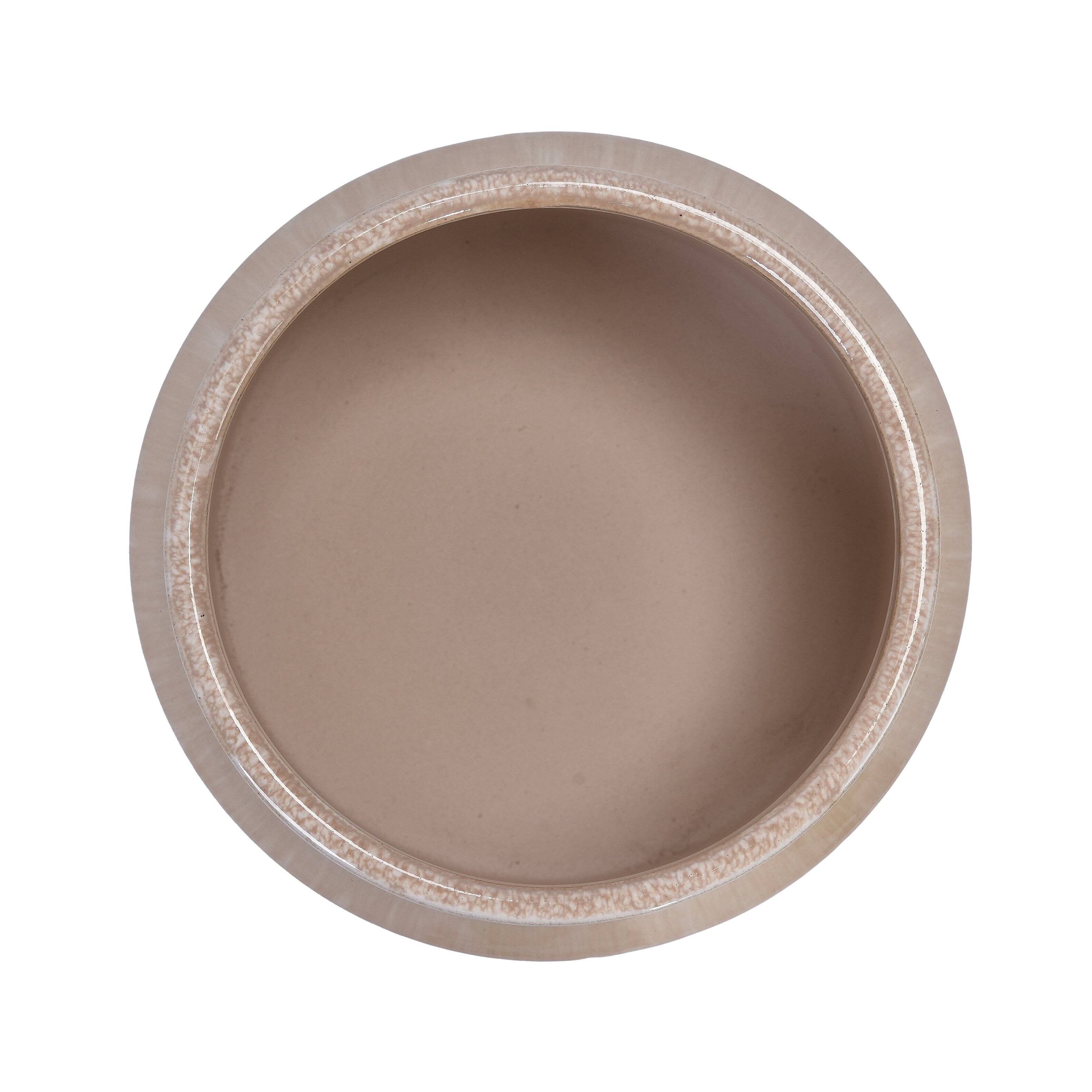 Alt View 8. Loheer - Loheer Ceramic Planter Set, Handmade Beige Drip Glaze Plant Pots Set of 2, 6 in and 8 in Indoor Outdoor Clay Planters.