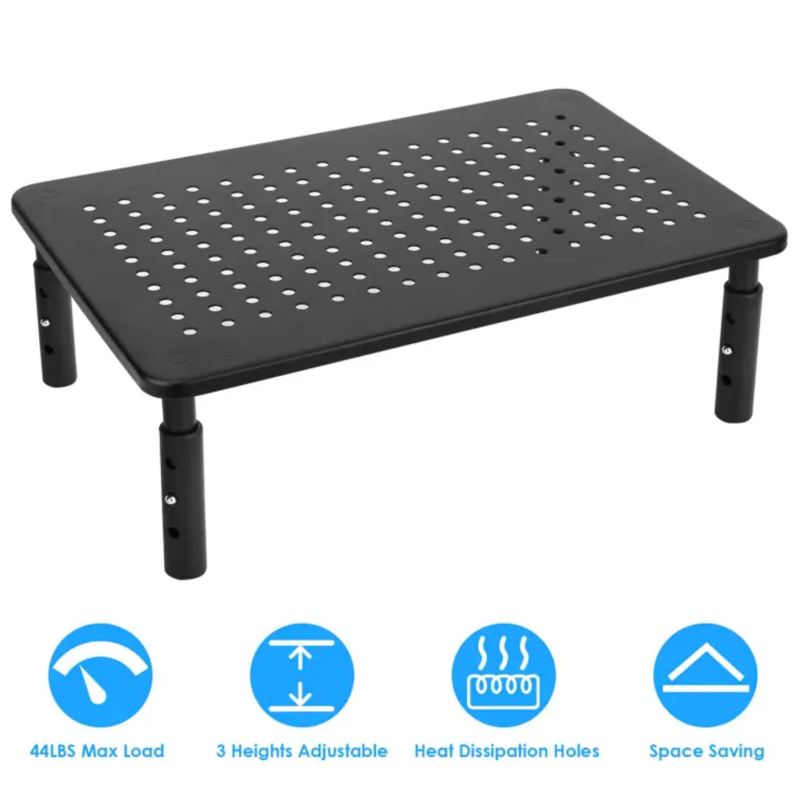 44LBS Max Load  
3 Heights Adjustable  
Heat Dissipation Holes  
Space Saving