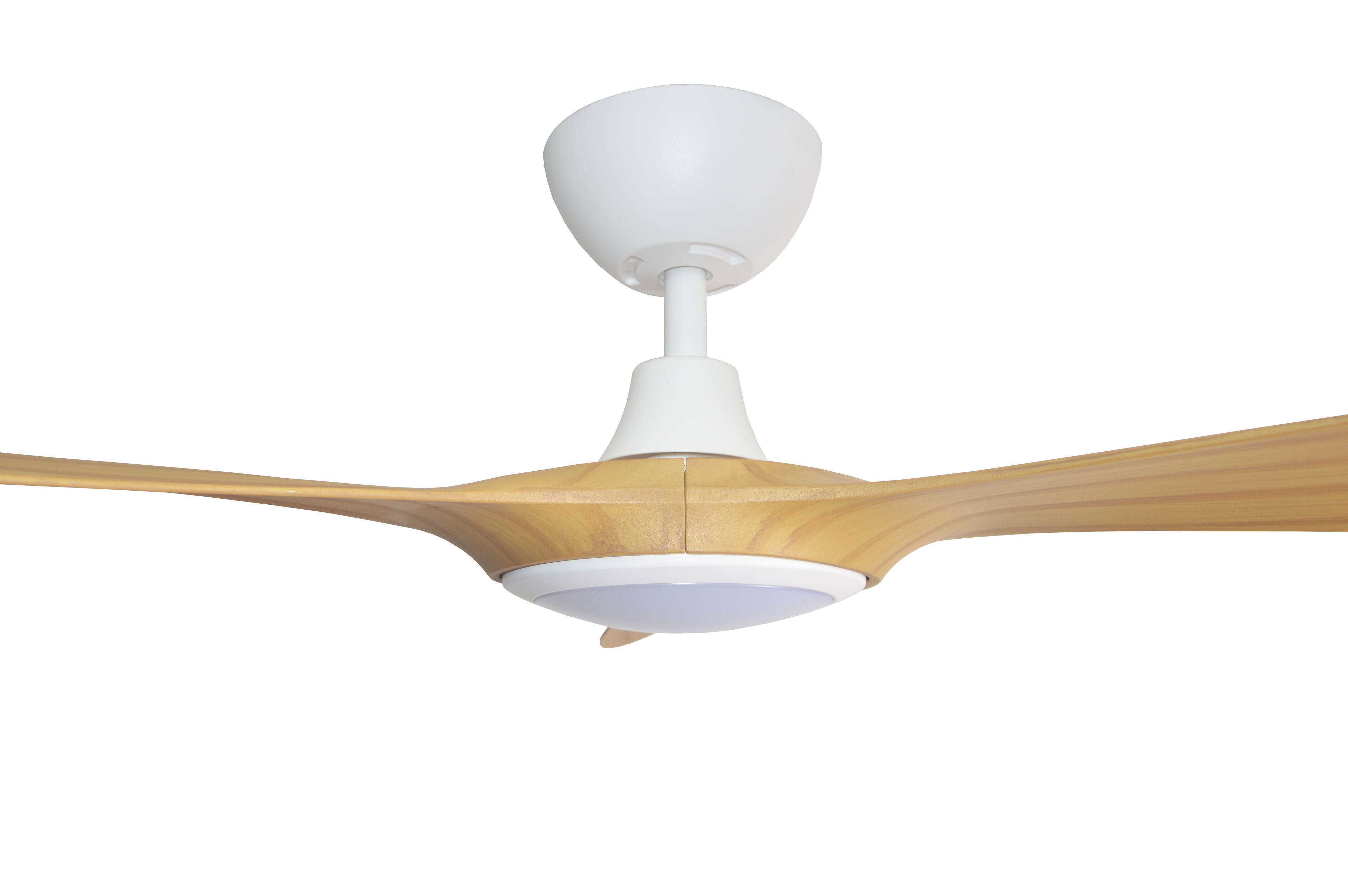 Alt View 3. ENLIGHT - 60" Smart Ceiling Fan, IP66 Outdoor/Coastal, CCT & Dimmable LED, Durable, Efficient & Quiet DC Motor, Matter, 3 Blades - Bamboo Woodgrain.