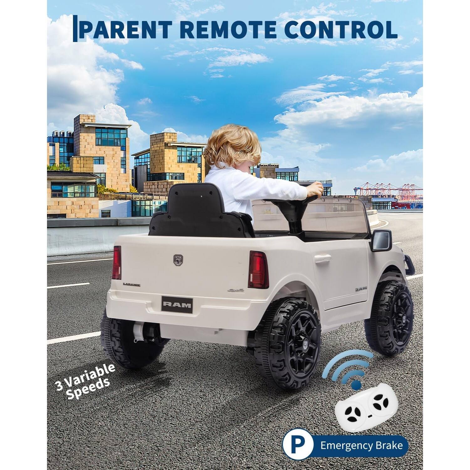 PARENT REMOTE CONTROL

3 Variable Speeds

Emergency Brake