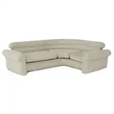 Front. Intex - Inflatable Corner Living Room Air Mattress Sectional Sofa - Beige.