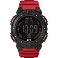 Timex - Men's UFC Rumble 50mm Watch - Red Strap Digital Dial - Red - Front_Zoom