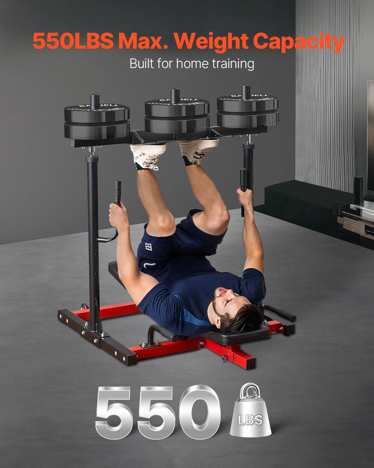 550LBS Max. Weight Capacity  
Built for home training