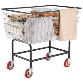 VEVOR - Wire Laundry Cart, 4.5 Bushel Wire Laundry Basket with Wheels, 35''x15.7''x22'' Commercial Wire Laundry Basket Cart - Silver