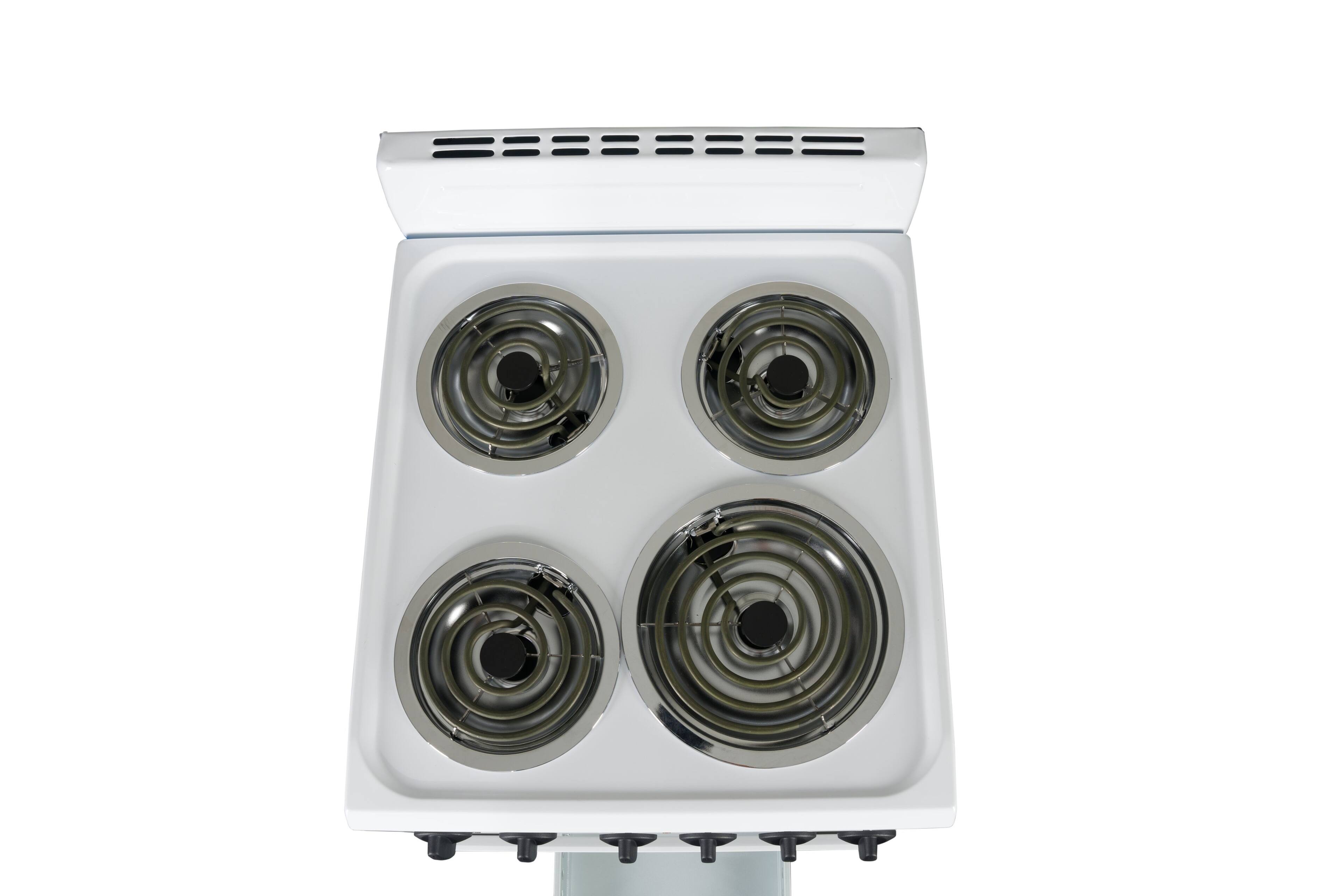 Alt View 1. Premium Levella - 2.2 CuFt Freestanding Portable 20" Wide Electric Range in White with Mirrored Glass Oven Door - White.