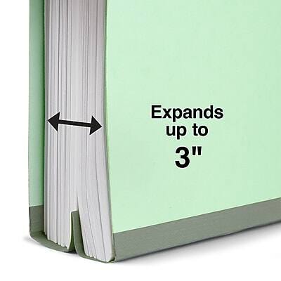Alt View 2. Staples - 60% Recycled Classification Folders, 3" Expansion, Letter Size, Light Green, 25/Box  - Light Green.