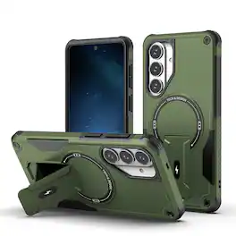 Dteck - Magnetic Rugged Case for Samsung Galaxy S26+ with Built-in Kickstand, Shockproof Hybrid Protective Cover - Armygreen
