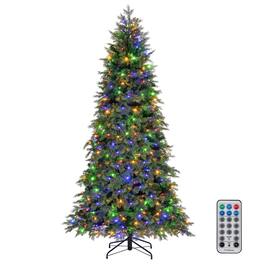 Costway - 7.5 FT Artificial Xmas Tree with 1019 PE PVC Branch Tips & Folding Metal Stand - Green