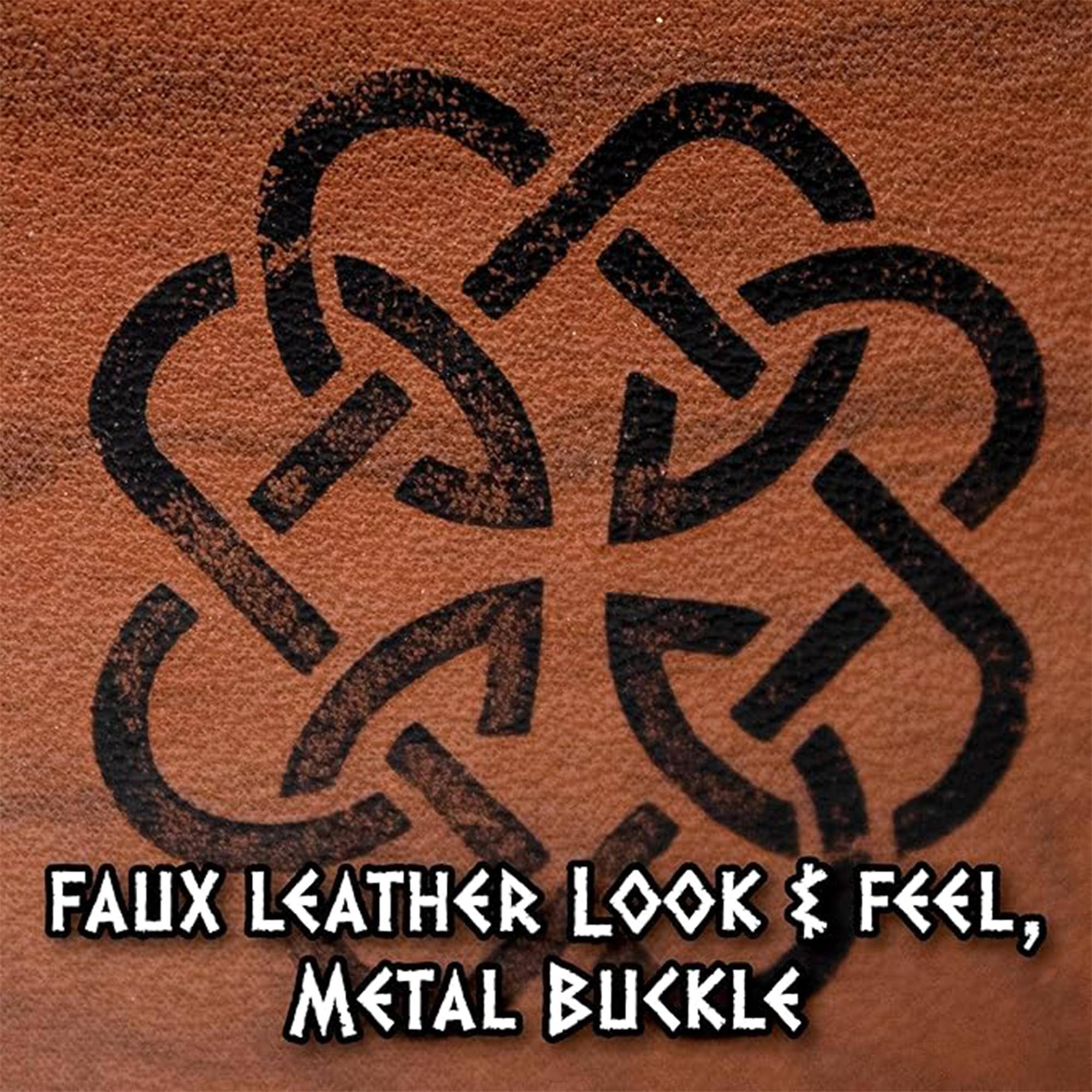 FAUX LEATHER LOOK & FEEL, METAL BUCKLE