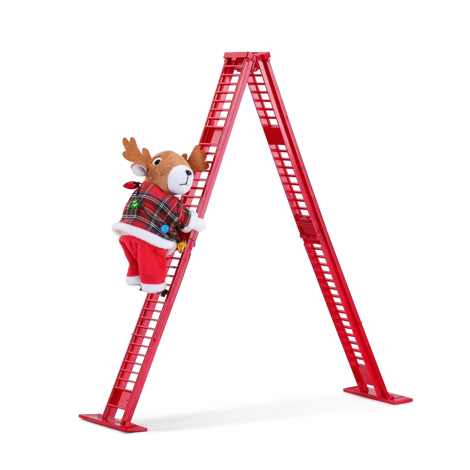 Mr. Christmas - Mini Super Climbing Reindeer Decoration - Red