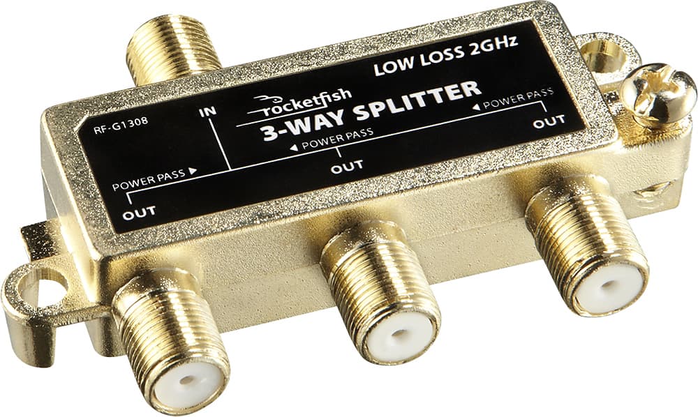 Rocketfish™ - 3-Way Coaxial Splitter - Gold - Front_Zoom