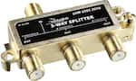 Front. Rocketfish™ - 3-Way Coaxial Splitter - Gold.