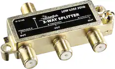 Front. Rocketfish™ - 3-Way Coaxial Splitter - Gold.