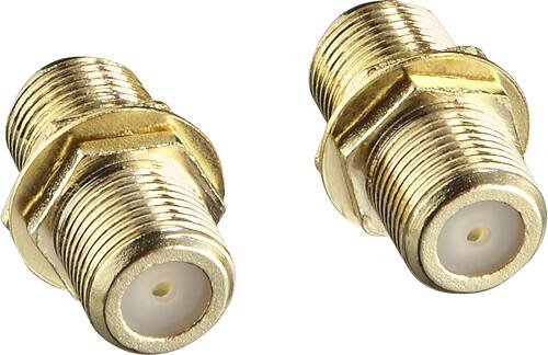 Rocketfish™ - Coaxial Cable Couplers (2-Pack) - Gold - Angle
