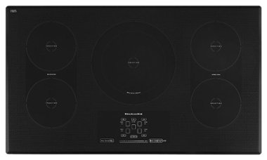 KitchenAid - 36" Built-In Electric Induction Cooktop - Black - Front_Zoom