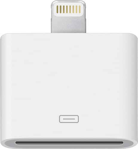 Front. Apple - Lightning to 30-Pin Adapter - White.