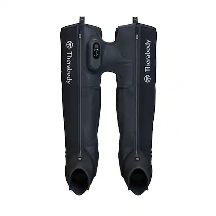 Front. Therabody - Therabody - JetBoots Prime - Ultra-Portable Wireless Compression Boots For Easy Leg Recovery - Long - Black - Black.