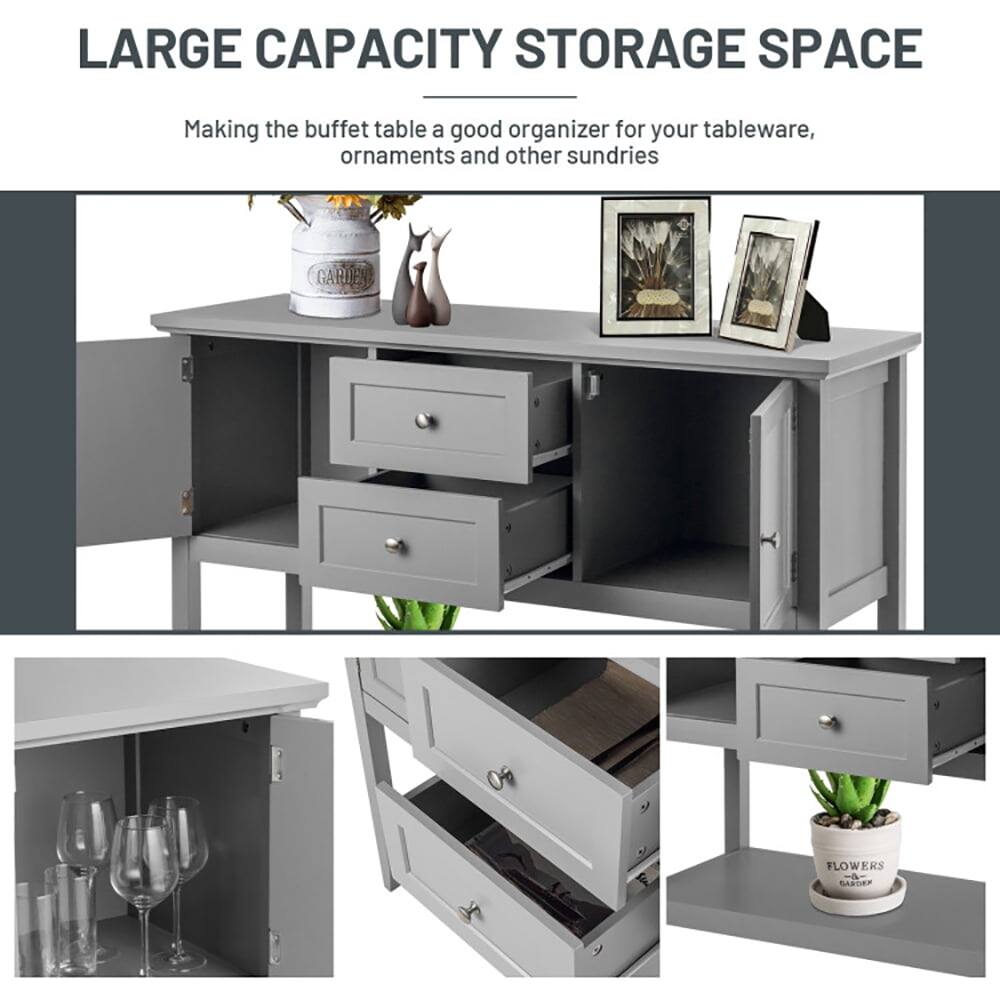 LARGE CAPACITY STORAGE SPACE  
Making the buffet table a good organizer for your tableware, ornaments and other sundries