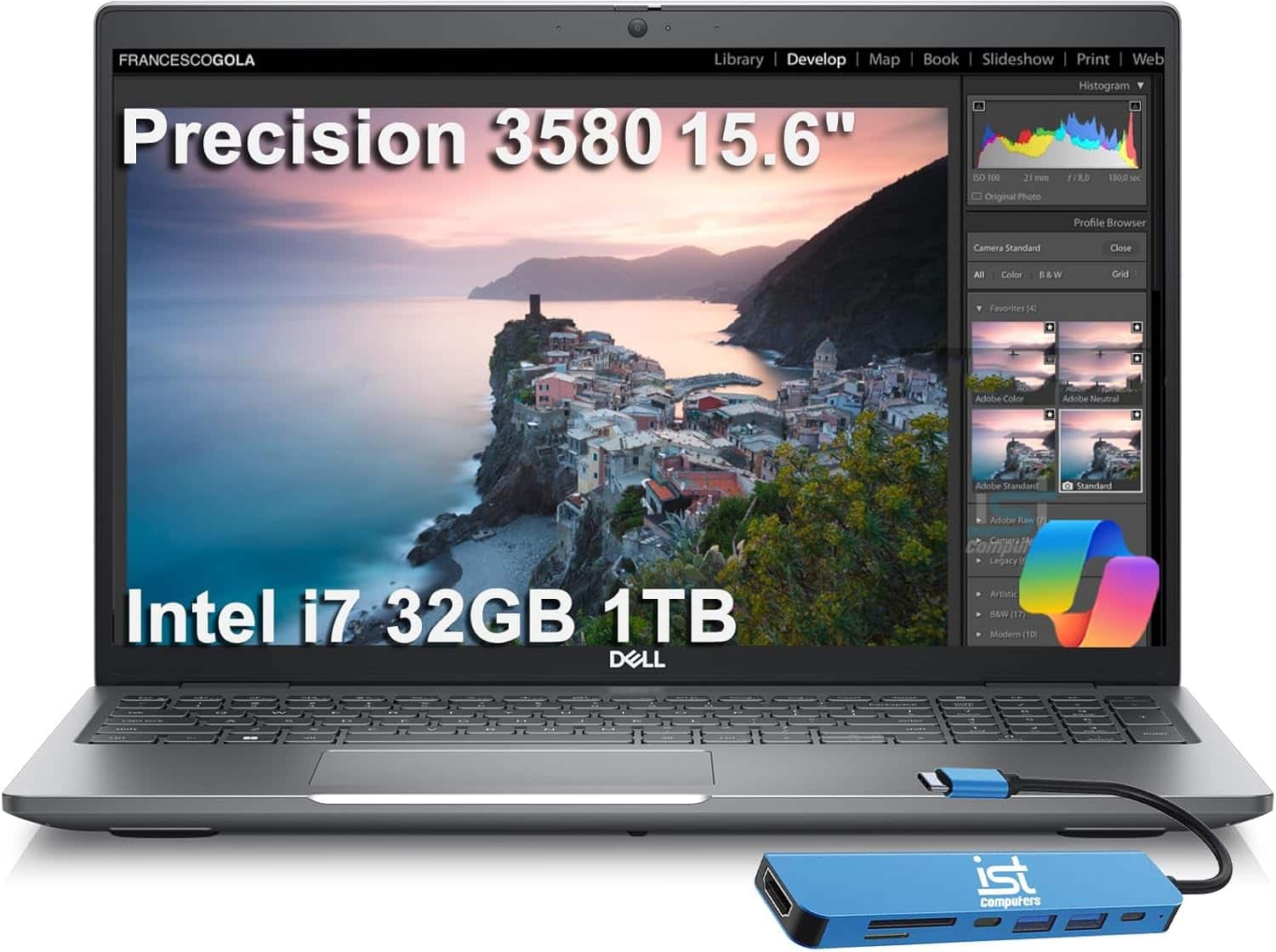 Dell - Precision 3580 15.6" FHD Workstation Laptop - Core i7 with 32GB RAM - 1TB SSD - Thunderbolt 4 - Win 11 Pro - Gray