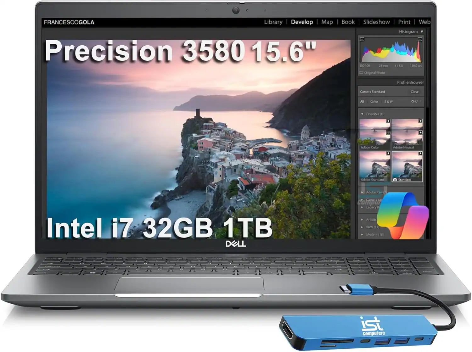 Dell - Precision 3580 15.6" FHD Workstation Laptop - Core i7 with 32GB RAM - 1TB SSD - Thunderbolt 4 - Win 11 Pro - Gray