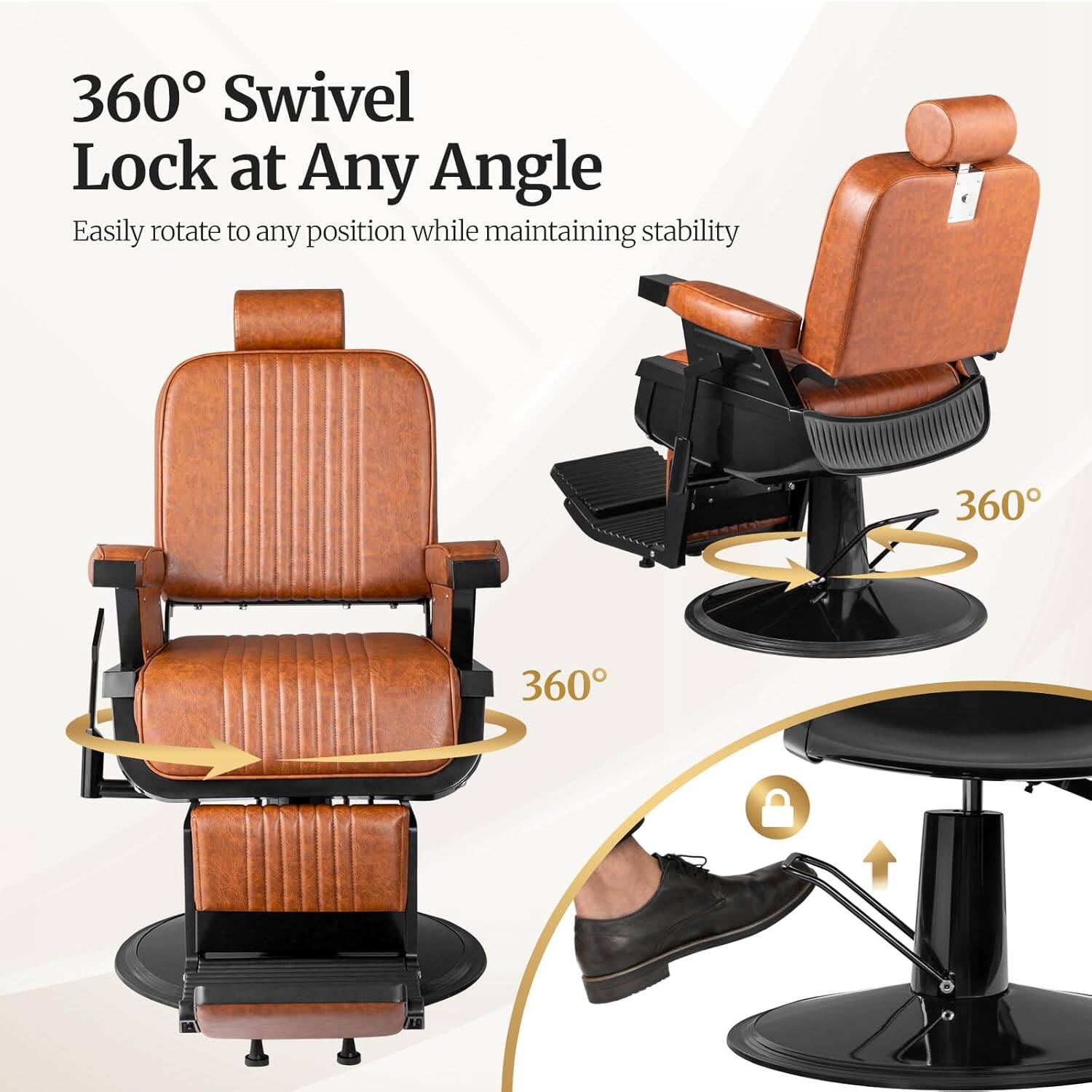 360° Swivel Lock at Any Angle  
Easily rotate to any position while maintaining stability