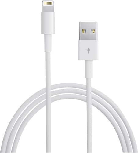 Apple - 3.3' Lightning-to-USB 2.0 Cable - White-Front_Standard