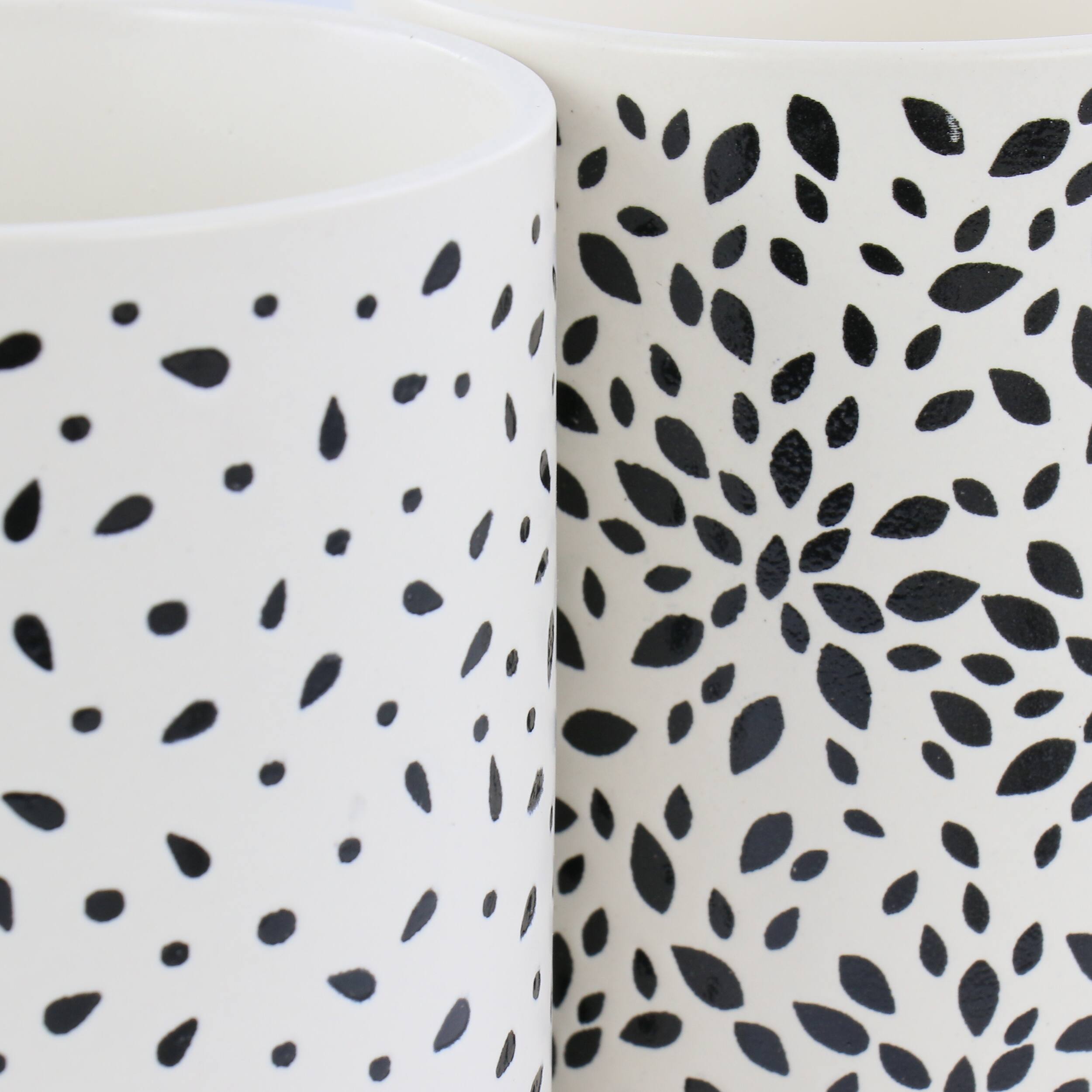 Alt View 3. Mr. Coffee - Mr. Coffee Dutton Springs 4 Piece 19 Ounce Stoneware Assorted Designs Mug Set in White - Black.