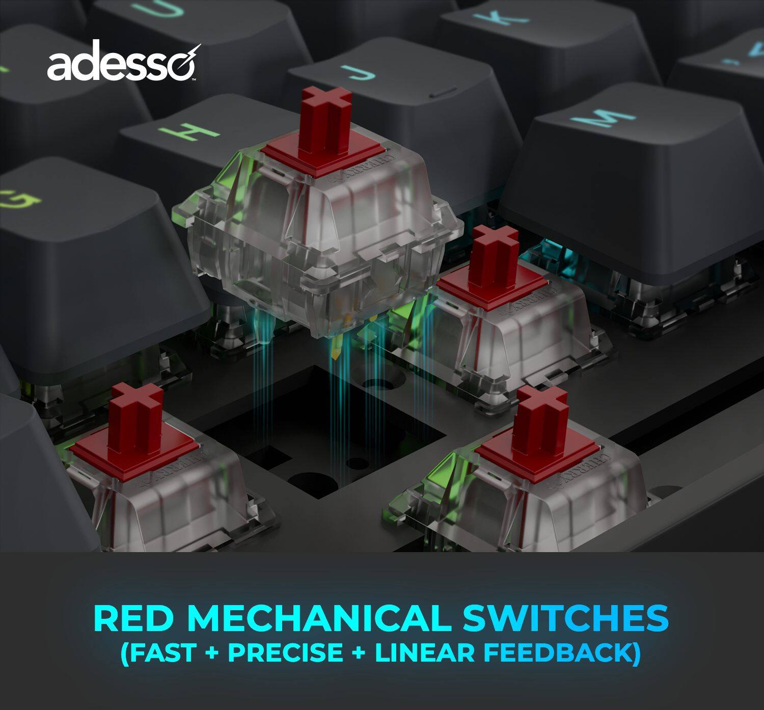 adesso H M X V RED MECHANICAL SWITCHES (FAST + PRECISE + LINEAR FEEDBACK)