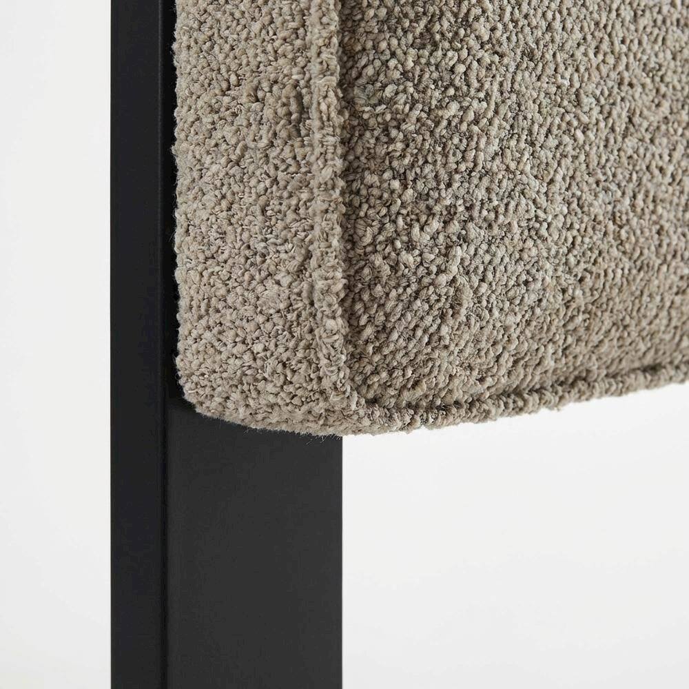 Alt View 1. FurniFact - Boucle Fabric Queen Headboard in Soft Neutral with Padded Upholstery - Beige.