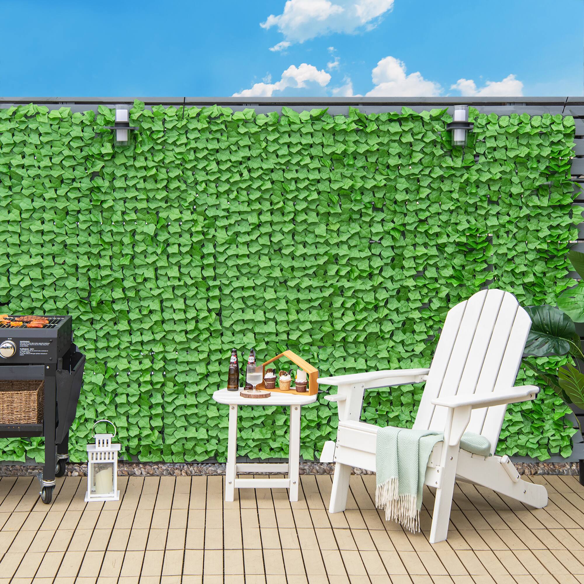 Alt View 1. Costway - Costway 4 PCS 118x39in Artificial Ivy Privacy Fence Screen Faux Hedge Fence & Vine Decor - Green.