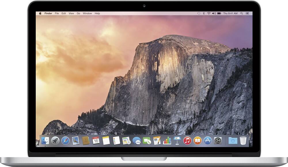 Front. Apple - Geek Squad Certified Refurbished Pro with Retina display - 13.3" Display - 8GB Memory - 128GB Flash Storage - Silver.