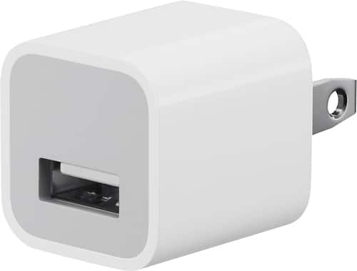 Front. Apple - USB Power Adapter - White.