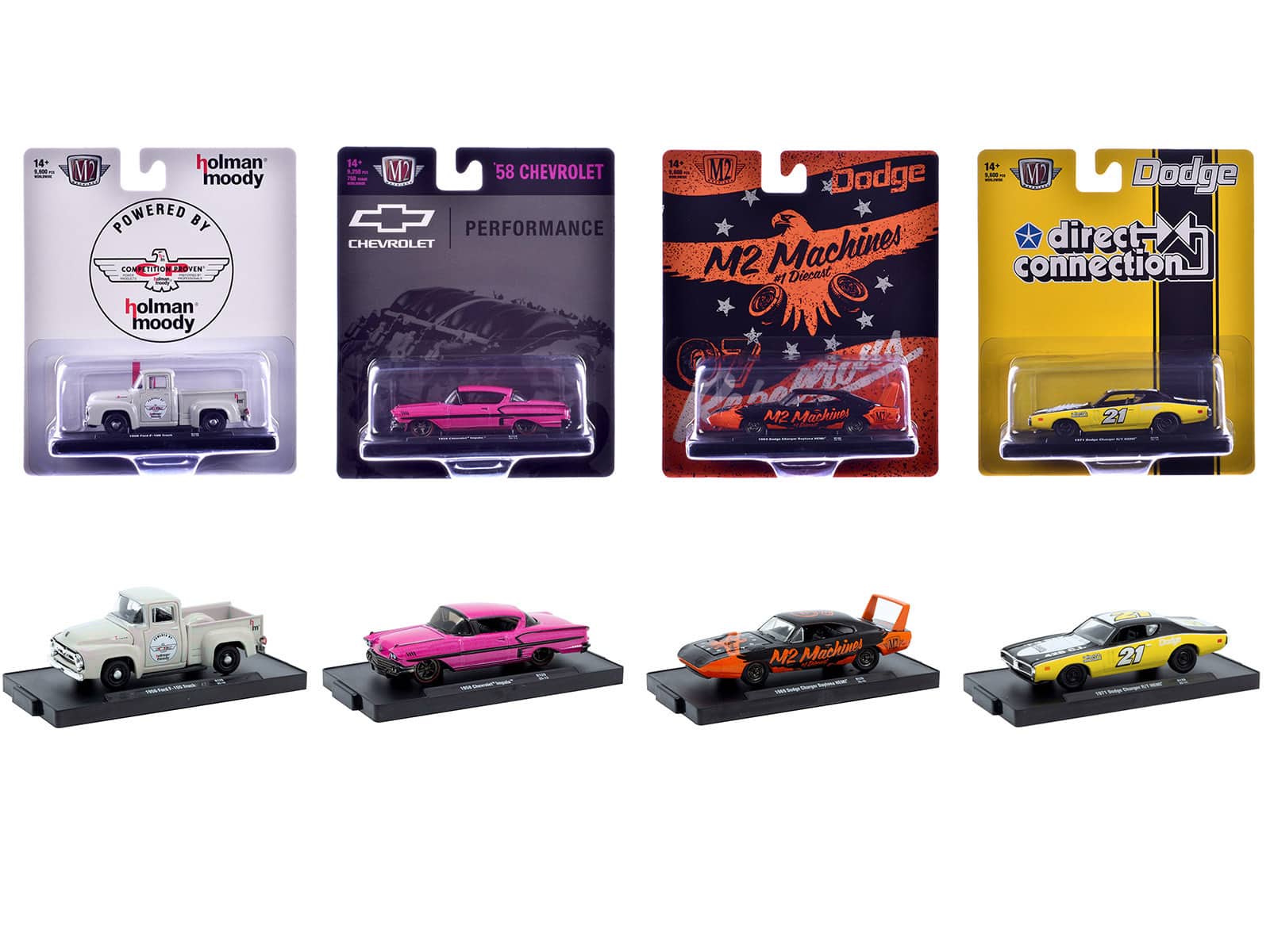 M2 - "Auto-Drivers" Set of 4 pieces in Blister Packs Release 129 Limited Edition to 10000 pieces Worldwide 1/64 - Multicolor