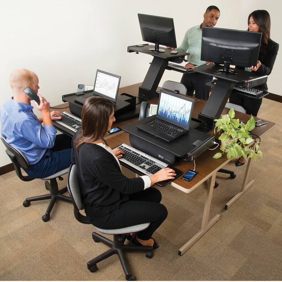 Alt View 7. Tripp Lite - Eaton Tripp Lite Series WorkWise Height-Adjustable Sit-Stand Workstation, Single-Monitor, Clamp-on - 33.70" Height x - Black.