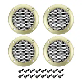 Unique Bargains - 4pcs Speaker Grill Mesh Metal Woofer Guard Protector ABS Frame with Screws for Home Audio Car Speaker - Black Gold