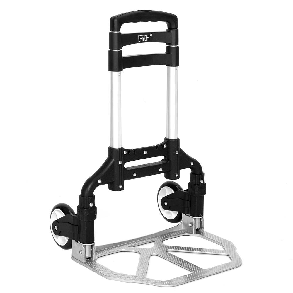 Alt View 4. Winado - Folding Hand Truck Aluminum Portable Folding Hand Cart 165lbs Capacity Hand Cart and Dolly for Home, Office, Travel Use - Black.